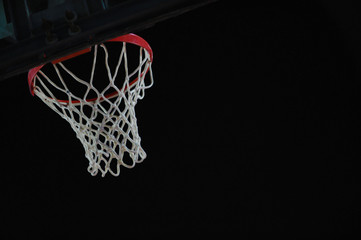 basketball hoop on black background