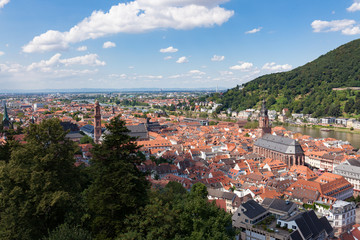 Heidelberg city in Germany at sunny summer day