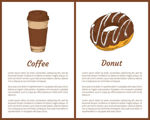 Coffee and Donut Breakfast Vector Illustration
