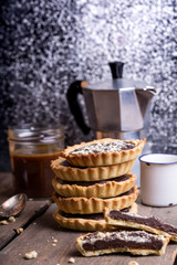 tartlets with salted caramel and chocolate