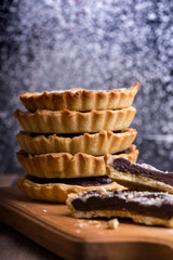 tartlets with salted caramel and chocolate