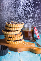 tartlets with salted caramel and chocolate