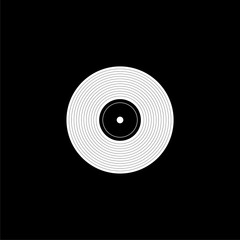 Vinyl record, Retro concept icon or logo on dark background