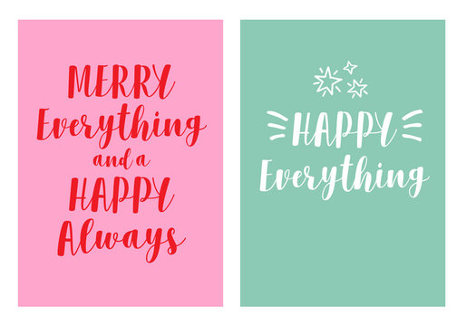 2 modern Christmas cards, vector set