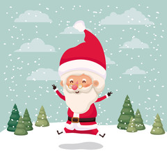 little santa claus character in snowscape
