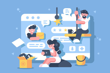 Work in digital space flat poster