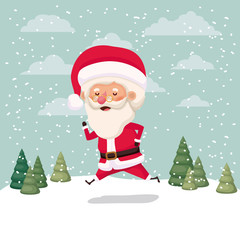 little santa claus character in snowscape