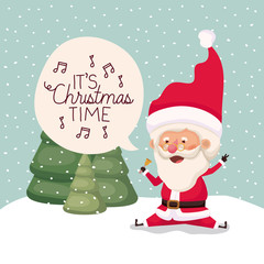 santa claus in snowscape with speech bubble