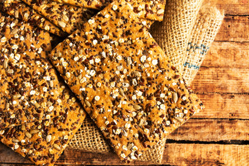 Integral biscuits with chia seeds and cereals