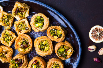 Middle Eastern dessert with pistachio