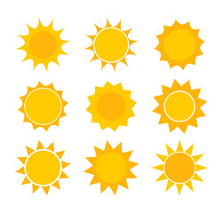 Sun icons design elements