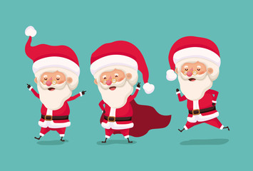 group of little santa claus characters