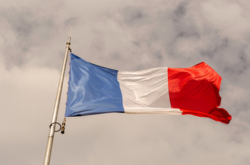 Fototapeta na wymiar French Flag with Sky