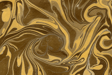 Gold marble ink paper textures on white background. Chaotic stylish abstract organic design.	