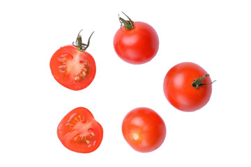 cherry tomatoes on white background