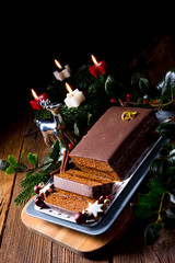 Tasty Chocolate gingerbread with plum jam filling