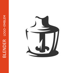 Blender logo - mixer emblem design on white background, vector illustration