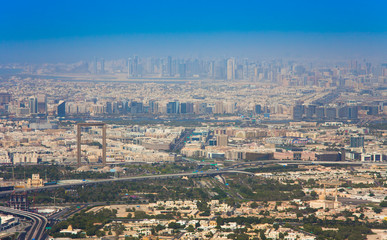 Fototapeta na wymiar Dubai cityscape, aerial view. UAE