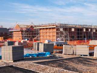 New houses under construction in Cheshire UK