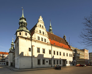 City hall in Brzeg. Opole voivodeship. Poland