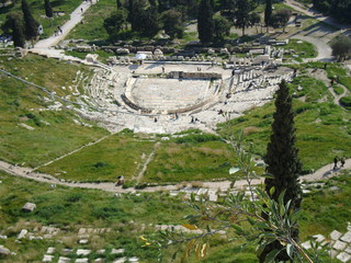 Views of Greece, inner city life and nature, ancient theatre of Dionysus, Athens