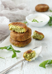 Fried vegetarian broccoli  burgers