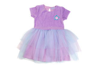 Purple baby dress elegant. Isolate on white