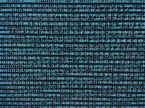 Data stream built of binary numbers - Powered by Adobe