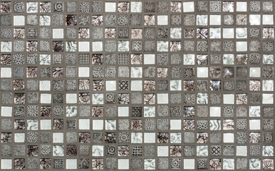 Grey mosaic tiles for background.