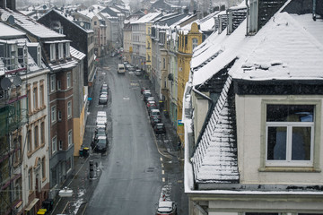 street in the city in winter