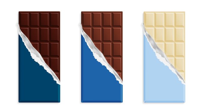 Milk chocolate bar in a blue wrapper