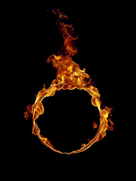Burning ring in black