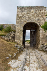 Fototapeta na wymiar view of the ancient gate in the old city in the Crimea