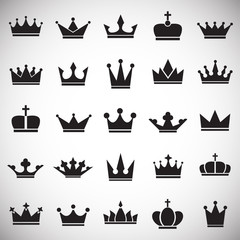 Crown icon set on white background for graphic and web design, Modern simple vector sign. Internet concept. Trendy symbol for website design web button or mobile app.