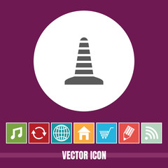 very Useful Vector Icon Of Construction Cone with Bonus Icons Very Useful For Mobile App, Software & Web