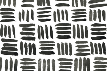 Black ink abstract background with waves and strokes on white paper background. Trendy look. Chaotic abstract organic design