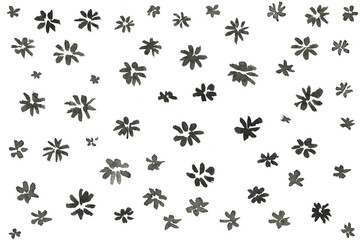 Black ink abstract background with waves and strokes on white paper background. Trendy look. Chaotic abstract organic design