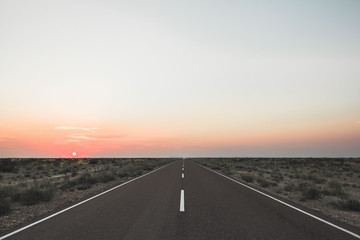 Fototapeta premium road in sunset
