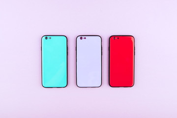Set of colored silicone covers for smart phone