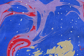 Bright colorful marble paper textures on white background. Chaotic stylish abstract organic design.