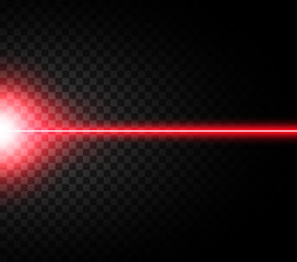 Abstract red laser beams. Isolated on transparent black background. Vector illustration, eps 10