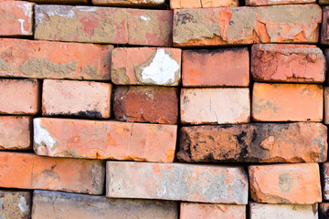 folded old red brick background