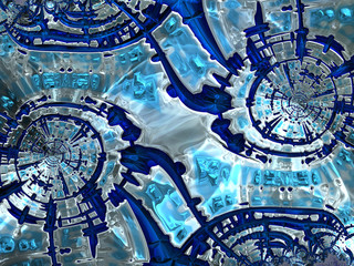 Abstract winter fractal pattern for art projects, business, banner, template, card. 3D illustration