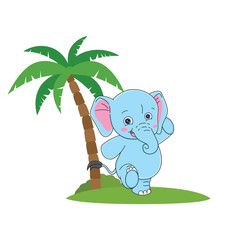 cartoon cute elephant with a smile face