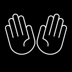 Hände offen, zehn Finger - Icon, Piktogramm, grafisches Element - schwarz, weiß