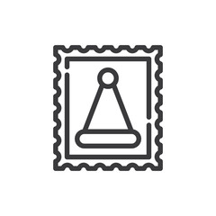 Christmas stamp vector icon