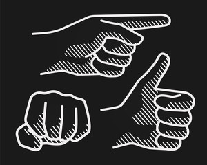 Drawing hand sign 2 black