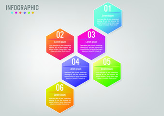 Business infographic template with options hexagonal shape,Creative concept for infographic.