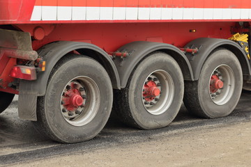 wheels of a heavy truck