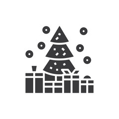 Fototapeta na wymiar Christmas tree vector icon